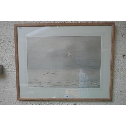 423 - Roland Vivian Pitchforth RA ARWS - Seaside Watercolour Large - Approx image size: 57cm x 40cm