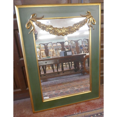 442 - Gilt framed mirror adorned with gilt swag - Approx size: 72cm x 97cm