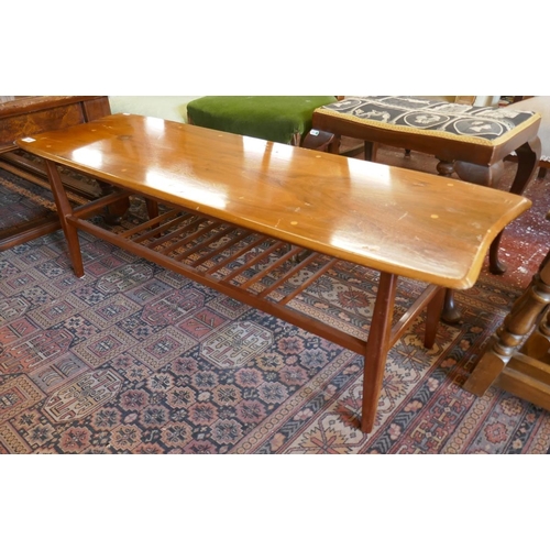 446 - Mid 20thC inlaid coffee table - Approx size: W: 121cm D: 41cm H: 40cm
