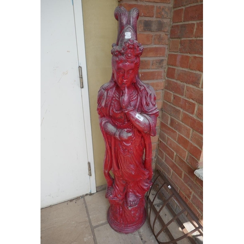 465 - Large antique stone geisha girl - Approx height: 136cm