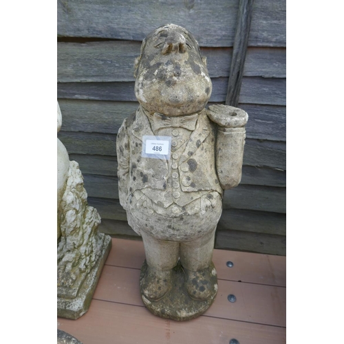 486 - Stone fat man figure