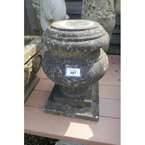 487 - Antique stone planter pedestal