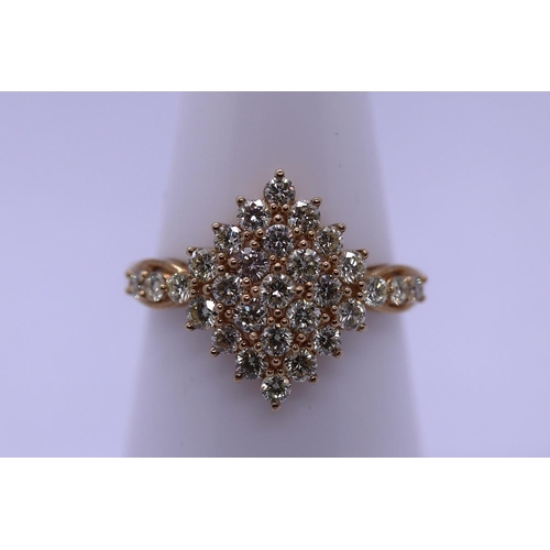 49 - Fine gold diamond set ring - Size N½