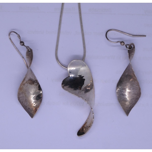 81 - Silver earrings & pendant set