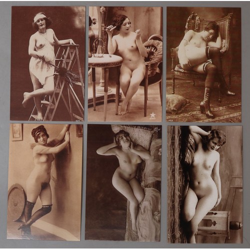 228 - A folder of 34 erotic French postcards