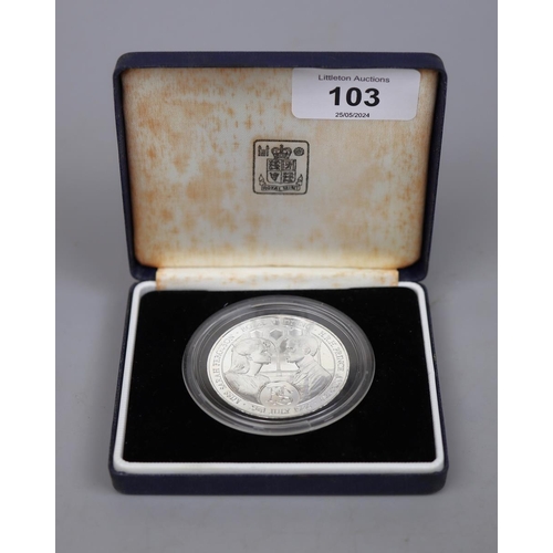 103 - 925 Silver commemorative coin of the Royal Wedding 1986