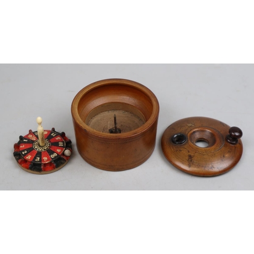 110 - Victorian boxwood travelling roulette game