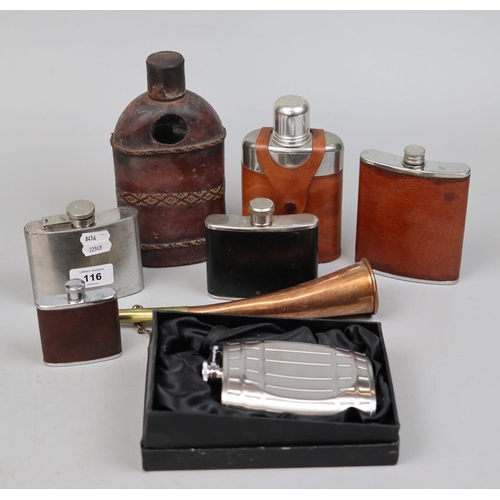 116 - Collection of flasks etc