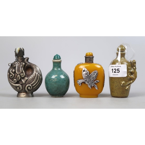 125 - Collection of 4 Chinese scent bottles