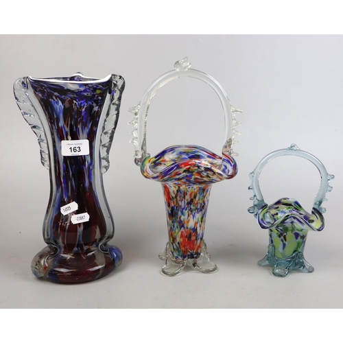 163 - 3 Murano glass vases
