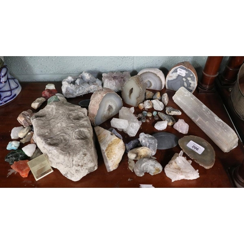 206 - Collection of Geodes, fossils etc