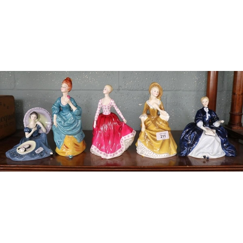 211 - Collection of Royal Doulton lady figures