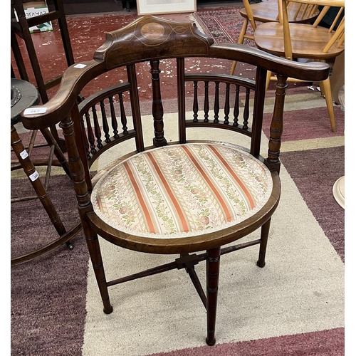 267 - Inlaid mahogany corner chair