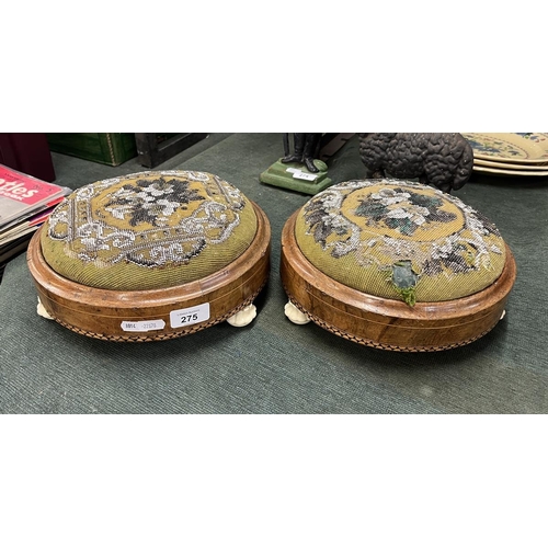 275 - Pair of Victorian bead work footstools