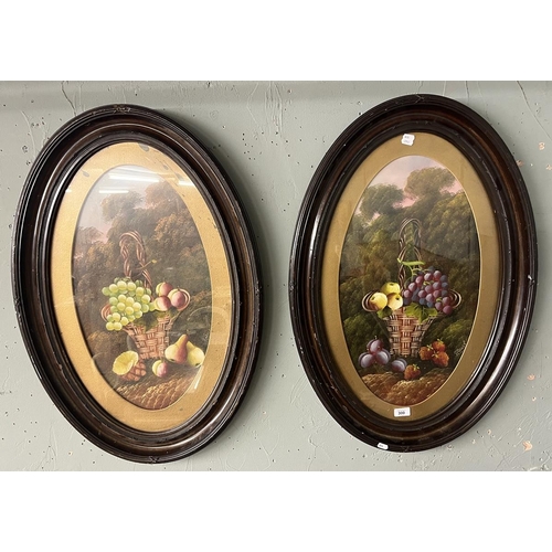 300 - Pair of oil still life in oval frames