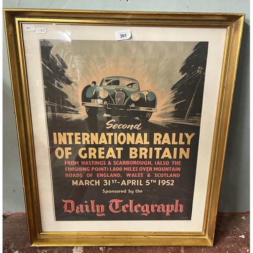 301 - 1952 International Rally of Great Britain framed poster
