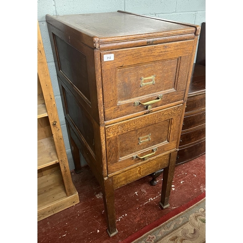 312 - Edwardian oak filing cabinet - Approx size: W: 47cm D: 71cm H: 116cm