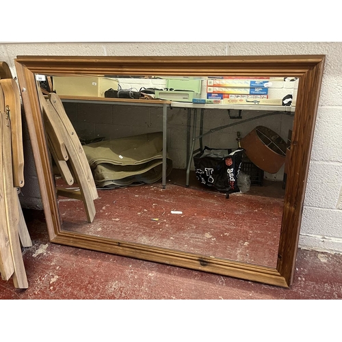 355 - Large pine framed mirror