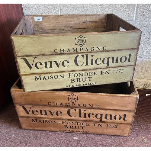 359 - 2 graduated Veuve Clicquot storage boxes