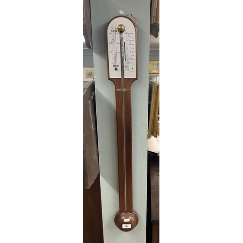 382 - A 20thC oak stick barometer, by Rapport London - Approx height: 89cm