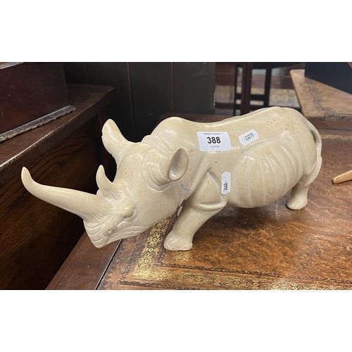 388 - Carved stone rhinocerus