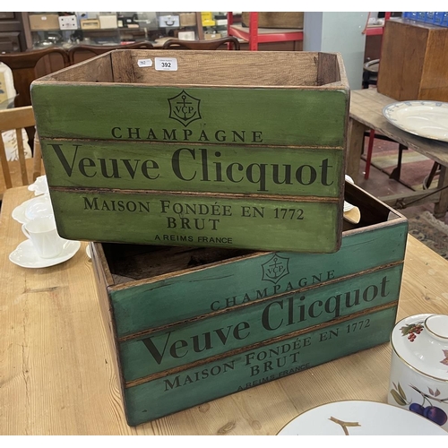 392 - 2 Veuve Clicquot graduated storage boxes