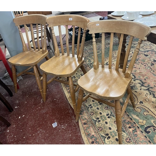 479 - Set of 3 slat-back dining chairs
