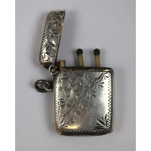 1 - Hallmarked silver vesta case