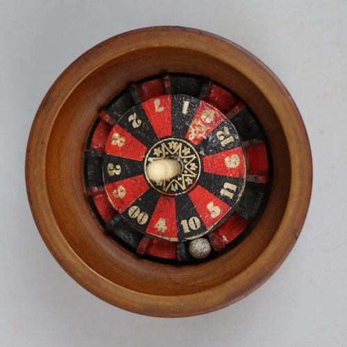 110 - Victorian boxwood travelling roulette game