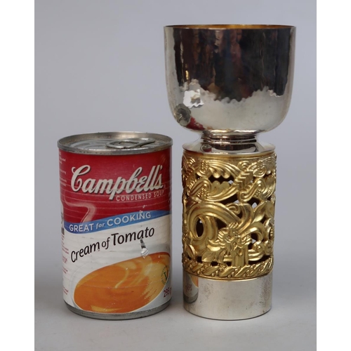 12 - Aurum boxed hallmarked silver and gold plate Hereford Cathedral Goblet - Approx height 17cm Weight: ... 