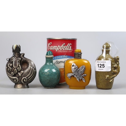 125 - Collection of 4 Chinese scent bottles