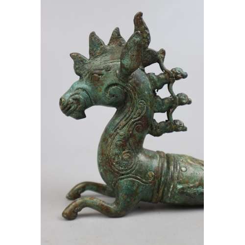 143 - Antique Indonesian bronze nut holder great patina - Approx 20cm head to tail
