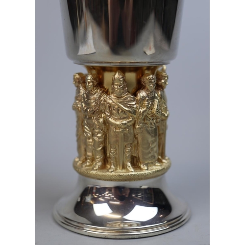 15 - Aurum boxed Winchester Cathedral silver and gold plate goblet - Approx height 16.5cm Weight: 405g