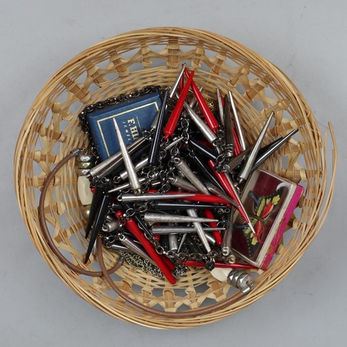 152 - Collection of costume jewellery together with a musical jewellery box and small straw work box