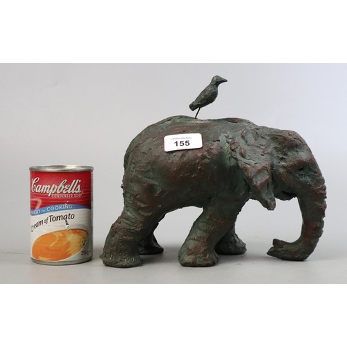 155 - Bronze clay elephant sculpture