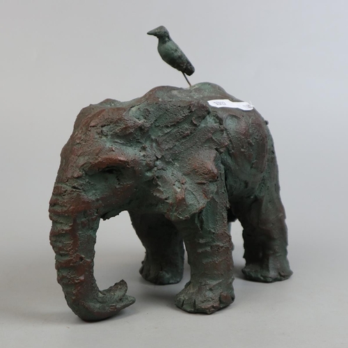 155 - Bronze clay elephant sculpture