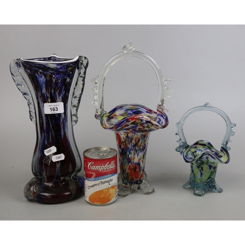 163 - 3 Murano glass vases