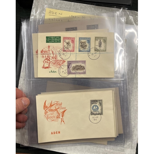 241 - Stamps - Aden 1953-1956 definitives to 20/- on illustrated FDCs (11)