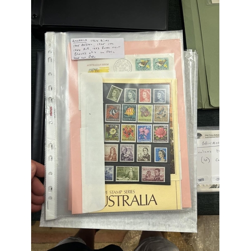 243 - Stamps - Austrailia 1964 birds etc. Block of 4 on FDCs plus 1966 presentation folder