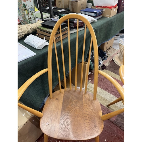 265 - Pair of blonde elm Ercol armchairs