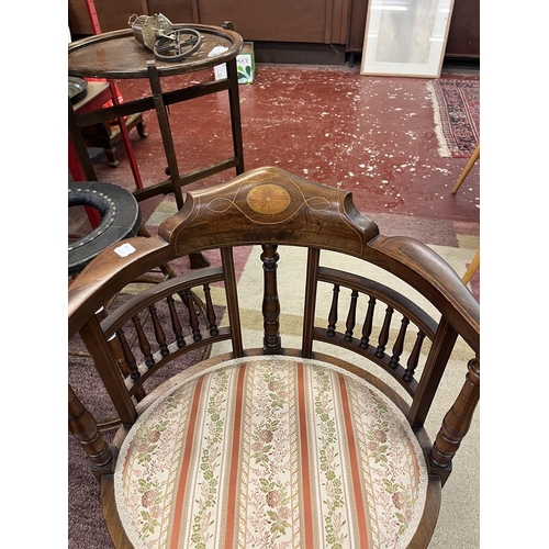 267 - Inlaid mahogany corner chair