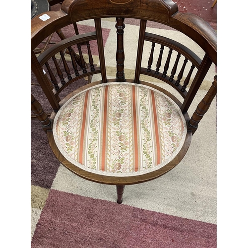 267 - Inlaid mahogany corner chair