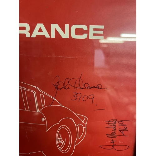 296 - Club Ferrari France Framed signed poster 1982 - Image size 39cm x 60cm