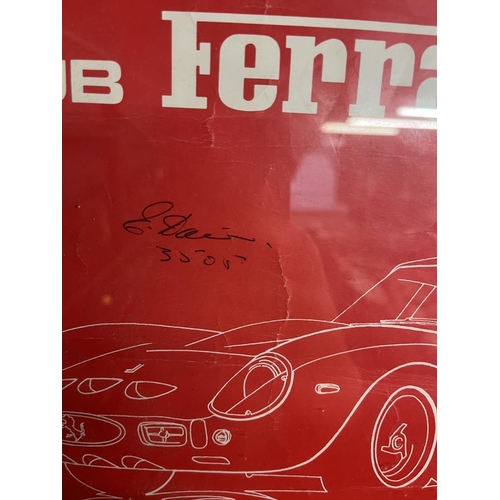 296 - Club Ferrari France Framed signed poster 1982 - Image size 39cm x 60cm