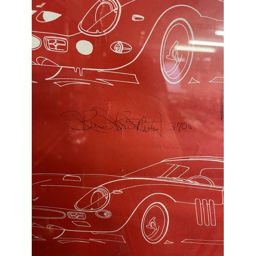 296 - Club Ferrari France Framed signed poster 1982 - Image size 39cm x 60cm