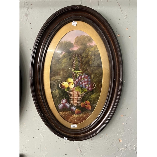 300 - Pair of oil still life in oval frames