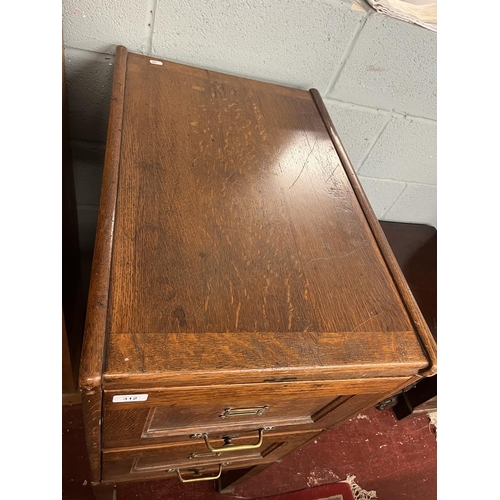 312 - Edwardian oak filing cabinet - Approx size: W: 47cm D: 71cm H: 116cm