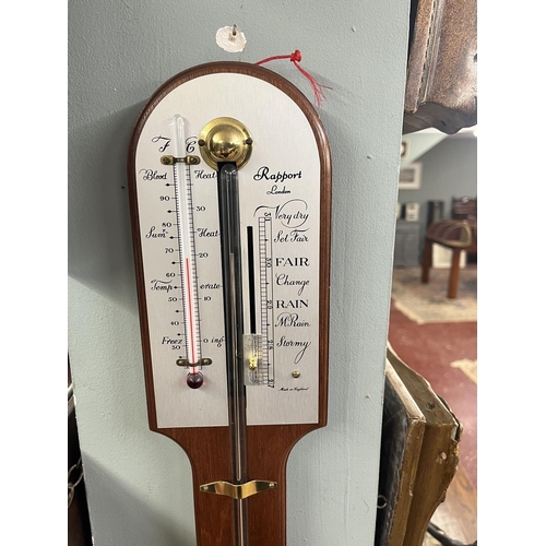 382 - A 20thC oak stick barometer, by Rapport London - Approx height: 89cm