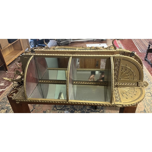 414 - Pair of large antique gilt corner mirrors - Approx height 125cm