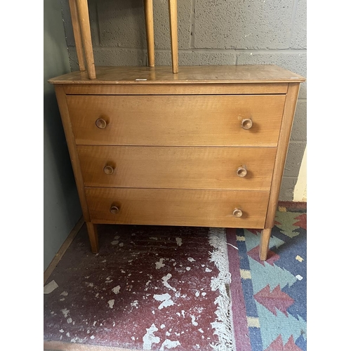 463 - Gordon Russell chest of drawers and bedside cabinet